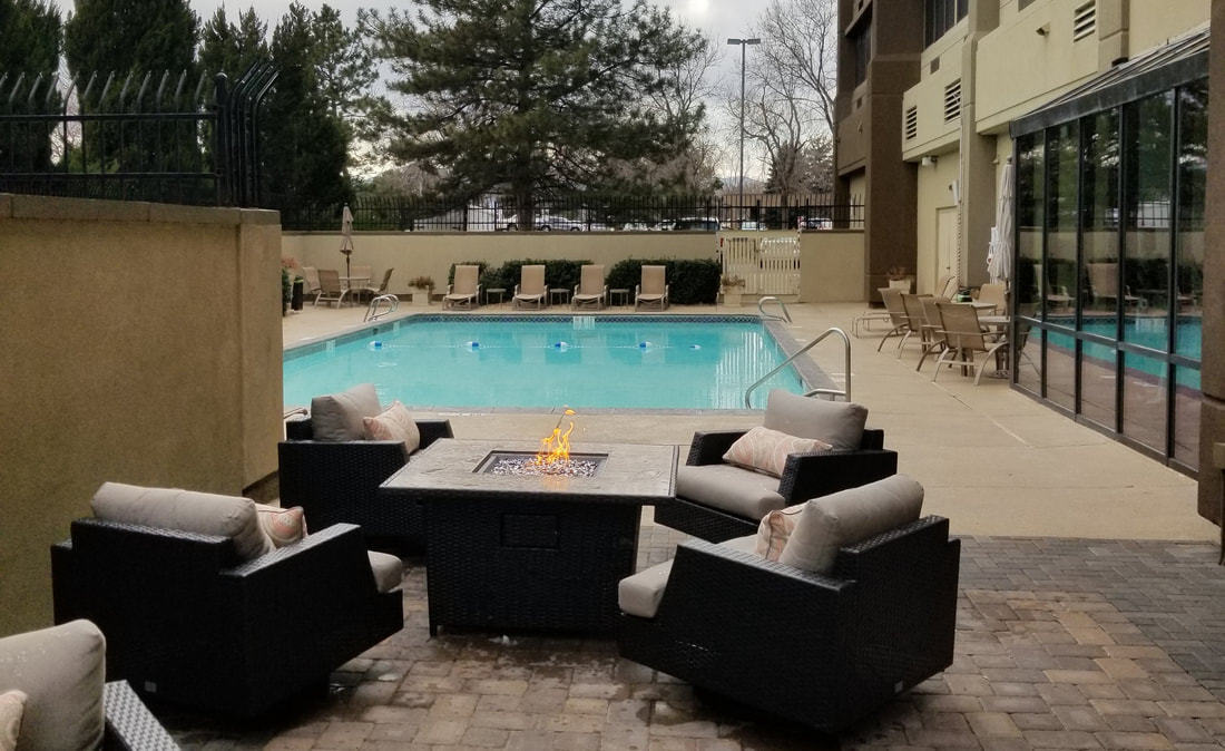 Our outdoor pool and patio